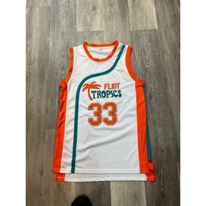 Vtg Y2K Flint Tropics Semi-Pro Movie Jersey Jackie Moon/Will Ferrell Sz M